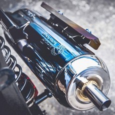 章魚工廠 六代章魚白鐵管 回壓管 黑鋁護片 鍍鈦護片 (認証鐵牌), 1個, 六代章魚白鐵管,黑鋁護片