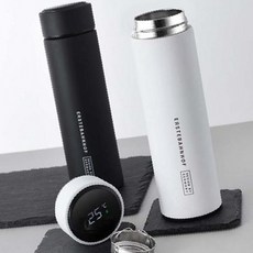 스마트 물통 500ml 텀블러 휴대용 온도표시, 1개, 상세페이지 참조, 화이트