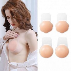 [OPK] 실리콘 볼륨업 접착 누드브라 니플패치 유두패치, 꽃모양(한쌍), 1개