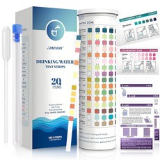 수질검사 키트 검사 수질체크 20-in-1 식수용 수질 검사기 우물수질 가정용 수도물에 적합 자연수질 경도 염소 납 pH 등 검출 가능 123개 테스트 스트립