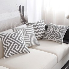 리빙밸류 거실 쿠션커버 자수 북유럽 쇼파쿠션 사각 36937pc 1(ea)