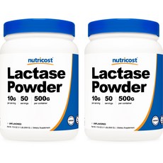 Nutricost Lactase Powder 뉴트리코스트 락타아제 파우더 500g 2팩, 2개