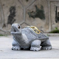 거북이 장식품 장수 금전 석등 정원 데코 명당 조각상 높이15CMx길이30CMx폭18CM, 1개, 상세페이지 참고