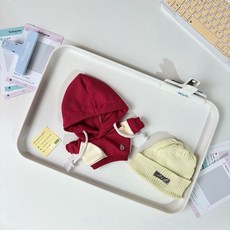 20cm 인형옷 후드티 비니 세트 솜인형옷 티셔츠, 20cm 적용, 레드, 1개