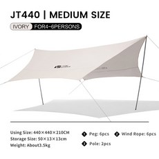 MOBI GARDEN 모비가든 캠핑 타프 헥사타프 렉타타프 차양UV50 방수 그늘막 감성타프, 440 White