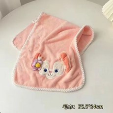 臺灣出貨 玲娜貝兒浴巾成人浴裙純棉長款浴袍吸水速幹三件套幹髮帽套學生黨, 1個, 少女心-琳娜貝爾【毛巾】