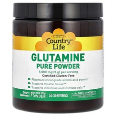 컨트리 라이프 글루타민 파우더 5000mg 275g 분말 아미노산 글루탐산 아미드 효능, 1개