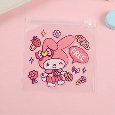 20pcs 헬로키티 투명 지퍼백 사탕 간식 선물 수납봉투 쿠로미 시나모롤, 마이멜로디20PCS