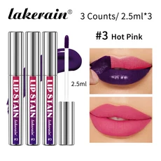 립스테인 블레이딩 박리 및 노출 키트 오래 지속되는 로즈 방수 핑크 틴트 전사 방지 내츄럴 3 개, 03 3pcs Color3