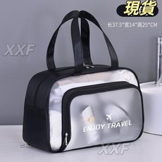 游泳包女健身收納旅行防水袋戶外運動裝備單肩大容量乾溼分離泳包, 乾溼分離雙層無鞋倉—氣質黑加大號