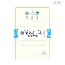 莫莫日貨 古川紙工 2025夏季限定美濃和紙迷你便箋信紙組(共6款)日本製, 1個, 05.幽靈風鈴 LS593