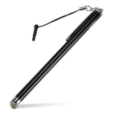 BoxWave Getac F110과 호환되는 스타일러스 펜 - EverTouch 슬림라인 정전식 스타일러스 파이버 메시 팁이 있는 슬림 배럴 제트 블랙