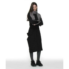 매장정품 파르티멘토 PARTIMENTO WOMEN 어시메트릭 드레이프 패널 미디 스커트_블랙 PW-25137BK 688442
