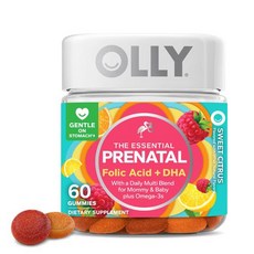 60개입 올리 에센셜 임산부 구미 멀티비타민 30일 분량 OLLY Prenatal Multivitamin Gummy Supports Healthy Growth and Brai, 60 Count (Pack of 1), 1개