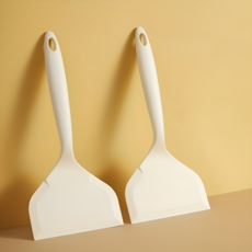 넓은 헤드로 편안한 실리콘 계란말이 뒤집개, 1개, 화이트