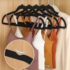 논슬립 벨벳 니트 어깨뿔방지 옷걸이 5P 세트, 검정색벨벳, 5개