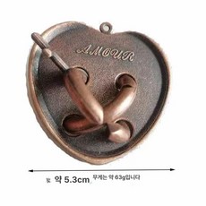 지혜의고리 감옥 퍼즐 고리 도금 게임 브레인 골든 자물쇠 퀘스트 두뇌, 1개, 사랑의 화살 고난이도, 1피스