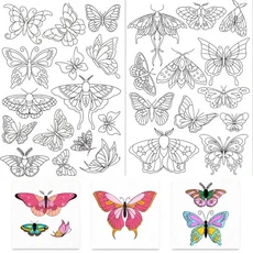 호환 40개 나비 수용성 패턴 손바느질 전사지 세탁 가능한, 02 2 Sheets-B