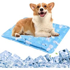 여름 냉감 패드 애견 쿨링방석 개와 고양이 위 쿨링 매트 23.6 x 35.4 인치 개 반려동물 베드 여름용 워터 인젝션 세척이 용이 패드로 실내외에서 시원하게 유지하세요, L (19.7x23.6in)