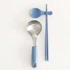 꿈꾸는키친 컬러핏 마라탕 수저세트, 1세트, 숟가락+수저받침+젓가락, 다크블루 1세트, 숟가락+수저받침+젓가락, 다크블루