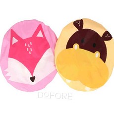 도리몰 다회용 재사용 귀여운 동물얼굴 샤워캡 헤어캡 어른샤워캡, 여우, 1개
