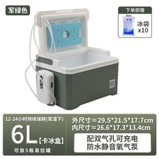 哆哆購 釣蝦箱 釣蝦工具箱 小型釣魚活蝦打氧箱, 6L果綠【帶氣孔掛扣】,無規格