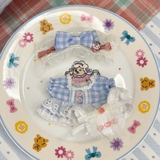 SKULLPANDA 겨울 운동복 2세대 블라인드 박스 인형, 블루 그리드 스윗하트 (인형 제외)