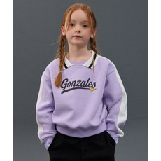 MARK GONZALES KIDS 곤잘레스 카라 배색 맨투맨-라벤더