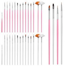 30피스 식용 페인트 브러시 케이크 장식 브러시 식품 안전 쿠키 페인트 브러시 키트 쿠키 장식 퐁당 브러시 DIY 도구 세트 아이싱 페이스트리 브러시 페인팅 베이킹 용품용, 1개