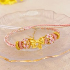 儒家寶寶 9999純金 蝴蝶結編織手繩 彌月金飾 兒童黃金手鏈