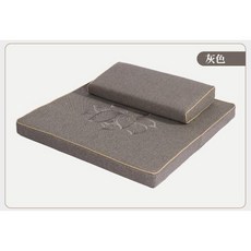 108배 방석 무릎방석 린넨 라텍스 탈부착 세탁가능 무친 절방석, 60x60, 그레이