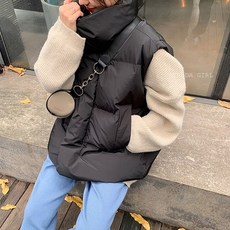 杜達女孩 暖呼呼澎鋪棉背心 立領馬甲背心