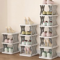 간편한 접이식 슈즈렉 틈새 현관 신발 정리대, 5단, 회색