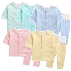 그린베베 영유아 봄여름용 배앓이 방지용 마카롱 편면내의(7부)