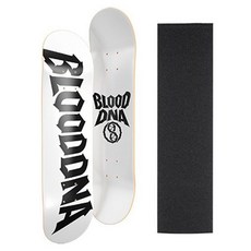 BLOODDNA專業初學四輪雙翹單玻纖滑板板面輕彈薄性價比黑科技比賽, 1個, 多白黑8.0英寸/單闆麵