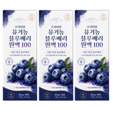 홈쇼핑 유기농 블루베리즙 생블루베리 착즙 원액 스틱형 데일업, 3개, 280g