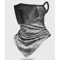 廣隆 掛耳面罩 透氣網 運動防塵冰絲防曬口罩 面罩 防紫外線運動頭巾頭套圍脖 抗UV透氣, 1個, 麻灰色