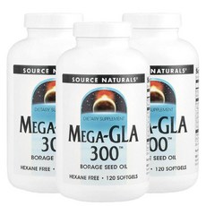 Source Naturals 소스 내추럴스 보리지 오일 300 Mega-GLA, 3개, 120정