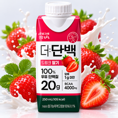빙그레 더단백 드링크 딸기, 250ml, 6개