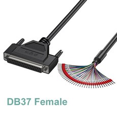 DB37 DB44 단일 케이블 튜브 차폐 44핀 포함) 헤드(넘버 이중 여성 플러그 26AWG 37핀 포트 병렬 남성 커넥터 3/5/10M, [22] DB37 Female, [09] 0.5m