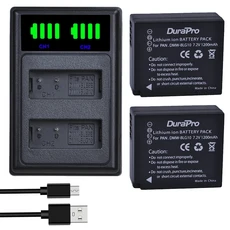 파나소닉호환 루믹스 GF5 GX7 LX100 GX80 카메라용 듀라프로 DMW-BLG10E DMW 배터리 + 충전기, 01 2 Battery Set