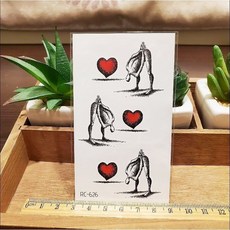 愛心RC-626【WAWA TATTOO】ins男女防水微紋身貼紙刺青貼紙, 1個