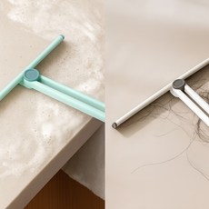 욕실 유리창 거울 물기제거 스퀴지 실리콘 창문닦이 밀대 한번에 쓱, 블루+화이트, 1세트