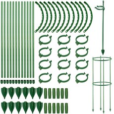 12개 세트 클립식 식물 지지대 높이 30cm 실내외용 식물 지지대 식물 지지대 링 케이지 꽃 지지대 등반용 그물망 등반식물 재배용 꽃 채소