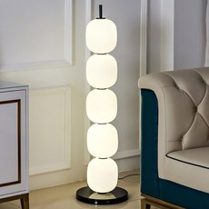 거실 장스탠드 웨이브 조명 빈티지 거실장스탠드 빛밝기 LED, 1 B타입 플로어 램프-롤러+대리석 30x120CM 웜