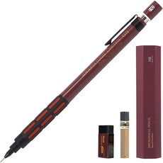 펜텔 그래프1000 링리프 한정판 샤프 심 지우개 케이스 세트 레트로 보르도 블랙, 1개, 0.5mm