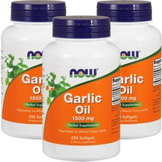 NOW Foods 大蒜精軟膠囊 1500mg, 250顆, 3罐