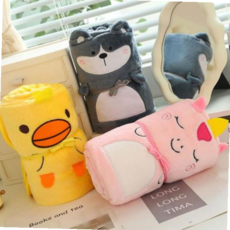 캐릭터 단추담요 똑딱이 극세사 무릎 어깨 치마 사무실 캠핑 차량 차박 카페 수험생 여행, 옐로우삐약