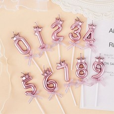 올넘버 숫자초 10EA 고퀄리티 케이크초 생일초 촛불, 10개, 핑크