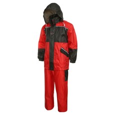 도롱이 오토바이 우의 상하의 세트 AJ-2003, 적색 + 회색